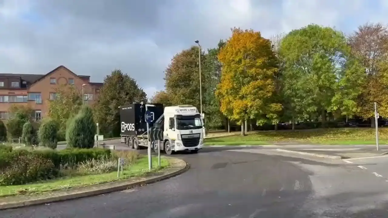 A PT Pod arriving at a UK commercial property